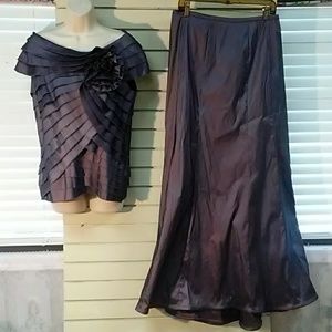 Dark purple blouse and matching skirt